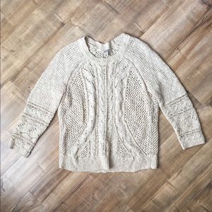 Cream Luck Brand sweater - size M (EUC)